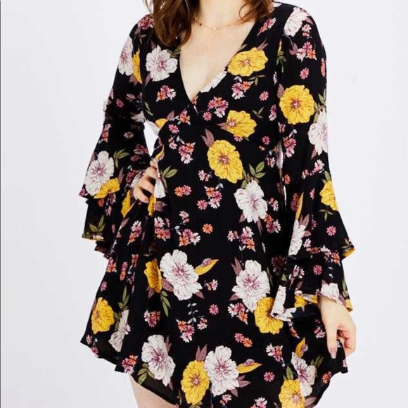 Altar'd State Dresses & Skirts - Altar’d State Black Floral Dress